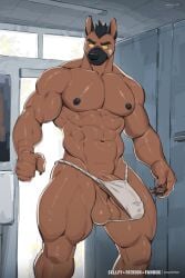 2025 abs anthro areola artist_name asian_clothing balls bandage bandage_on_face barazoku bathroom biceps big_balls big_bulge big_muscles big_penis brown_dog_(canyne_khai) bulge canid canine canis canyne_khai claws clothed clothing deltoids detailed_bulge domestic_dog door east_asian_clothing erection erection_under_clothing eyebrows fanbox fundoshi fundoshi_only fur genital_outline genitals hair hi_res huge_balls huge_bulge huge_cock huge_muscles humanoid_genitalia humanoid_penis ineffective_clothing inside japanese_clothing kemono male mammal muscular muscular_anthro muscular_male navel nipples obliques patreon pecs penis penis_outline public_restroom quads saggy_balls sellfy serratus signature solo standing tenting text thick_arms thick_thighs topless topless_anthro topless_male tuft underwear underwear_only vein
