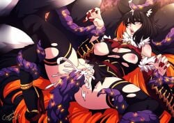akatsuki_(deathblight) crescentia cum tentacle_sex
