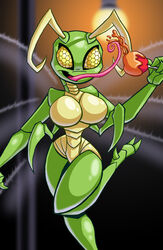 1girls antennae anthro anthrofied apple ass bare_shoulders barefoot big_ass big_breasts big_butt blurry_background breasts bug butt caramel_apple chadrocco completely_nude exoskeleton female female_only front_view furry green_skin halloween hips holding holding_object humanoid insectoid insects large_ass large_breasts large_butt licking long_tongue looking_at_viewer monster monster_girl multi_arm multi_limb naked nude nude_female nudity one_leg_raised pose posing seductive simple_background smile smiling smiling_at_viewer solo solo_female standing standing_on_one_leg thick thick_ass thick_thighs thighs tongue tongue_out voluptuous wide_hips yellow_eyes yellow_sclera yellow_skin