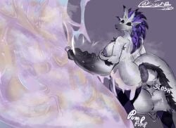 absurd_res alternative_fashion anthro anus ass ball_sound_effects balls big_balls big_breasts big_butt big_penis bodily_fluids breasts capcom churning_balls clothing cum erva_hiili_(crow) excessive_cum excessive_genital_fluids female gaping gaping_anus genital_fluids genitals goth herm hi_res holding_breast huge_balls huge_cock hyper hyper_balls hyper_genitalia hyper_penis intersex intersex/female legwear leviathan_(mh) looking_at_viewer looking_pleasured mizutsune monster_hunter musk musk_clouds musky_anus musky_balls penis puffy_anus pumping pumping_cum solo steam steaming suninverted sweat sweaty_balls sweaty_genitalia thick_thighs thigh_highs