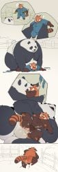 2025 absurd_res ailurid anal anthro bear belly big_belly black_body black_nose bodily_fluids comic cum duo ejaculation forced genital_fluids genitals giant_panda hi_res kemono male male/male mammal moobs nipples orange_body overweight overweight_male penis penis_size_difference quanjiang red_panda sex size_difference white_body