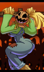 1girls ass big_ass big_breasts big_butt breasts butt chadrocco farmer farmgirl female female_only halloween hips jack-o-lantern large_ass large_breasts large_butt monster monster_girl overalls pumpkin_girl pumpkin_head scarecrow solo straw thick thick_ass thick_thighs thighs voluptuous wide_hips