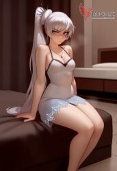 1girls 2d ai_generated ass big_ass blue_eyes breasts erophoenix female female_focus full_body looking_at_viewer patreon_username rwby scar small_breasts solo solo_female thick thick_thighs uncensored weiss_schnee white_hair
