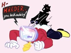 anal animal_humanoid animate_inanimate antenna_wire antennae_(anatomy) antennae_grab black_body blush bodily_fluids bottomwear bottomwear_down cat_humanoid clothed clothed_sex clothing darkner deltarune deltarune_chapter_3 drooling duo electronics felid felid_humanoid feline feline_humanoid for_a_head humanoid long_nose male male/male mammal mammal_humanoid necktie object_head pants pants_down partially_clothed red_clothing red_suit saliva screen screen_face screen_head sex shadowguy_(deltarune) silhouette source_request speech_bubble steamwhistle69 suit television tenna_(deltarune) text tv_head undertale_(series) white_body yellow_necktie