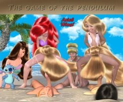 ariel_(the_little_mermaid) cinderella_(disney) hairjob hairjob_heaven lilo_and_stitch rapunzel rapunzel_(tangled)