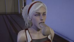 16:9 16:9_aspect_ratio 1boy1girl 1girl1boy 3d balls blowjob face_scar fellatio female female_focus hairband indoors lidia_sobieska looking_pleasured male no_hand_blowjob open_mouth penis penis_in_mouth room scar shoulders squinted_eyes sucking sucking_penis tekken testicles transparent_male video_game video_game_character video_game_franchise white_hair