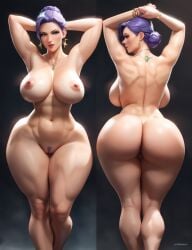 ai ai_assisted ai_generated arms_behind_head arms_up back_view child_bearing_hips female female_only front_view huge_ass huge_breasts milf multiple_views muscular muscular_female seductive suggestive superbotux wide_hips