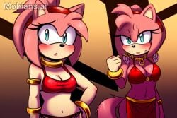 2d 2d_(artwork) 2d_artwork ai_art ai_generated amy_rose bare_arms bare_legs bare_midriff bare_shoulders bare_thighs belly_button bikini bikini_top black_collar black_spiked_collar blue_ear_piercing blue_ear_ring blue_earring blue_earrings blush blush_lines bracelet chain_leash chained chained_collar chained_up chains cleavage collar ear_piercing ear_ring earring earrings eyelashes gold_(metal) gold_bracelets gold_jewelry gold_shoulder_pads golden_bracelets green_eyes hairband hedgehog hedgehog_ears hedgehog_girl hedgehog_humanoid hedgehog_nose hedgehog_tail hourglass_figure hourglass_figured_female leash leash_and_collar leash_pull leashed_collar leashed_female loincloth metal_collar midriff mobian mobian_(species) mobian_hedgehog mobians.ai navel pink_fur pink_hair pink_quills red_bikini red_bikini_top red_hairband red_loincloth short_hair shoulder_pads slave slave_bikini slave_collar slave_outfit slavegirl small_boobs small_breasts sonic_(series) sonic_the_hedgehog_(series) spiked_collar spiked_shoulder_pads sweat sweatdrop sweating sweating_breasts sweating_female sweaty sweaty_body sweaty_breasts sweaty_butt sweaty_legs sweaty_thighs
