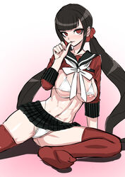 akizora danganronpa female female_only hairy_pussy harukawa_maki pubic_hair straight_hair tagme white_bikini