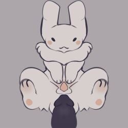 animal_genitalia animal_penis animated balls blush closed_eyes duo feral genitals gubby_(roblox) gubby_(species) gubbypawjob_(artist) hi_res lagomorph leporid loop male male/male mammal penis rabbit