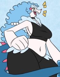 big_breasts breasts female huge_breasts nerdyreindeer pokemon pokemon_(species) primarina thick_thighs wide_hips