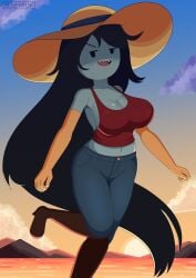 1girls adventure_time big_breasts bluefrok breasts cartoon_network female female_focus female_only large_breasts marceline smile thick_thighs thighs