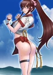 1girls akg_industry_(artist) ass fundoshi happi_(clothing) loincloth