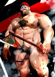 abs balls bara biceps big_balls big_penis daddy erection halloween holidays male male_nipples male_only manly mask masked_male mature_male muscular_male nipples nude pecs penis