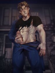 bara big_penis bulge clothing erection halloween halloween_(series) male male_only manly masturbation michael_myers muscular_male penis soynutts