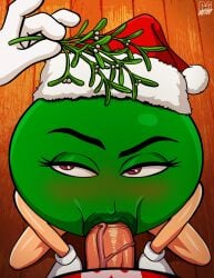 blowjob christmas fellatio m_and_m's mistletoe ms._green oral oral_sex partial_male pumpkinsinclair