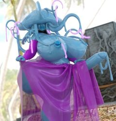 1futa 3d arms_up auriette bare_shoulders bbw big_breasts big_penis blue_skin bridal_gloves busty chubby cleavage curvy detailed_background elbow_gloves erect_nipple erect_nipples erection evolluisionist eyelashes front_view futa_only futanari gloves holding_object humanoid intersex jellyfish long_hair looking_at_viewer mature milf outdoor outside pose posing purple_gloves shiny shiny_skin solo standing tentacle text thick_lips thick_thighs voluptuous water