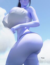 1girls 3d airplane amelie_lacroix ass big_ass big_breasts big_butt blizzard_entertainment breasts meiirii overwatch overwatch_2 plane purple_skin purple_skinned_female thick_thighs thighs widowmaker