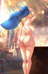 absurdres ass blonde_hair breasts female genshin_impact highres jean_(genshin_impact) kanzatitties knight large_breasts nude thick_thighs thighs