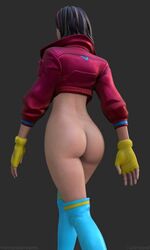 1girls 3d animated ass avstral black_hair blender bottomless breasts clothing female female_only fortnite no_sound rox_(fortnite) short_hair small_breasts tagme video walk_cycle walking wide_hips