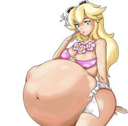 1girls blueb140 mario_(series) princess_peach super_mario_bros. swimsuit tagme vore vore_belly