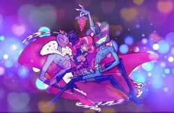 2024 arthropod artist_request bisexual demon demon_boy demon_humanoid gay grapes hazbin_hotel humanoid moth threesome valentino_(hazbin_hotel) velvette_(hazbin_hotel) vox_(hazbin_hotel)