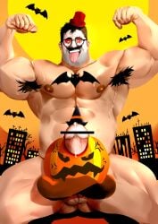 abs balls bara biceps big_balls big_penis daddy erection halloween holidays male male_nipples male_only manly mature_male muscular_male nipples nude pecs penis