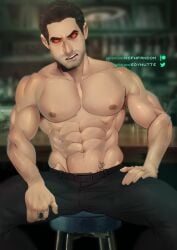 abs bara biceps clothing daddy lucifer_(tv_series) lucifer_morningstar_(dc) male male_nipples male_only manly muscular_male netflix nipples pecs soynutts