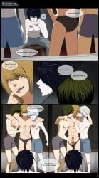 boys comic comic_page death_note gay gay_sex group group_sex handjob kissing l_lawliet mail_jeevas males_only matt_(death_note) mello mihael_keehl nate_river near onoro_nyo threesome yaoi_with_male_audience