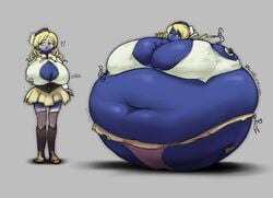 1girls absurd_res absurdres beltpop big_breasts blonde_hair blueberry_inflation drill_hair fat flower flower_in_hair high_resolution highres human human_only magical_girl mahou_shoujo_madoka_magica mami_tomoe pink_panties puella_magi_madoka_magica purple_skin solo solo_female solo_focus spherical_inflation sunken_head sunken_limbs tomoe_mami white_skin yellow_eyes young