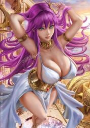 1girls accessories artist_name artist_signature ass ass_focus athena_(saint_seiya) big_ass big_breasts blue_green_eyes bra breasts breasts_focus deity dress fat_ass fat_breasts female female_focus female_only goddess legs lips long_hair patreon patreon_username purple_hair saint_seiya saori_kido sexy shounen_jump solo solo_female solo_focus supullim thighs very_long_hair voluptuous voluptuous_female white_bra white_dress wide_hips