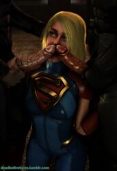 1girls 2019 2boys 3d batman black_bodysuit blonde_hair blowjob blue_bodysuit blue_eyes bob_cut bodysuit breasts bruce_wayne clothed clothed_sex costume covered_breasts dc dc_comics deadboltreturns double_fellatio fellatio female female_kryptonian gangbang gloves hand_on_head human human_only injustice_2 jason_todd kara_danvers kara_zor-el kneeling kryptonian light-skinned_female light_skin looking_up male medium_hair mmf_threesome multiple_boys on_knees oral oral_sex penis penis_on_face penis_on_mouth red_gloves red_hood_(dc) sex short_hair source_request standing straight supergirl superhero superheroine threesome unseen_male_face url