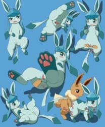 1boy 1girls 2019 3_toes 4_toes all_fours anus artist_request ass big_ears black_nose blue_background blue_eyes blue_fur blush brown_eyes brown_fur canine chest_tuft digital_media_(artwork) dipstick_tail disembodied_hands doggy_style duo eevee eeveelution erection feet female female_penetrated feral feral_on_feral flat_chest foot_focus from_behind fur furry furry_only glaceon half-closed_eyes hi_res interspecies japanese_text koorinezumi larger_female leg_up legs_up long_ears lying male male/female male_penetrating male_penetrating_female male_pov mammal motion_lines multicolored_tail multiple_poses nintendo no_nipples nude on_back on_side on_top open_mouth pawpads paws penetration penis pink_pawpads pokémon_(species) pokemon pose pov pussy pussy_juice sex shadow simple_background size_difference smaller_male smile snout source_request spread_legs spread_pussy spreading straight tail tan_fur text thick_thighs toes tongue tuft vaginal_penetration video_games wet wide_hips