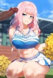 ai_generated big_ass big_breasts cheerleader cheerleader_outfit cheerleader_uniform chika dark-skinned_male fujiwara_chika giant_ass giant_breasts huge_ass huge_breasts ignisai tagme