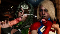 3d blonde_hair blue_eyes dc dc_comics eltanotator enchantress injustice_2 june_moon masturbation supergirl