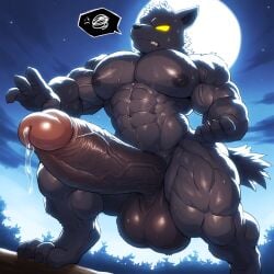 1male 4_fingers 4_toes abs ai_generated annoyed anthro anthro_only ass balls big_muscles black_body black_fur boner broad_shoulders bulging_balls bulging_biceps clawed_fingers clawed_toes digitigrade erection full_moon glowing_eyes growling hyper hyper_penis imminent_rape male male_only manly muscle muscle_tone muscular muscular_anthro muscular_arms muscular_legs muscular_male muscular_penis muscular_shoulder muscular_thighs nai_diffusion naked night nude pecs pectoral_bulge pectorals pent_up precum solo sweat thick thick_arms thick_body thick_thighs veins veiny veiny_muscles veiny_penis werewolf wolf