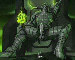 5_fingers acekhoexo armor armored_male armpits arms_up balls big_penis bodily_fluids clothed clothing cum cum_drip cum_in_clothes cum_on_penis cum_on_upper_body digital_media_(artwork) doctor_doom doombot_(fortnite) epic_games erection faceless_male fortnite genitals glowing_eyes glowing_penis gray_balls gray_body gray_glans gray_penis green_armor green_eyes green_markings helmet highres hood huge_cock humanoid humanoid_genitalia humanoid_penis looking_at_viewer magic male male_only marvel marvel_comics mask masked masked_men muscular muscular_male nude nude_male orgasm orgasm_face penis post_orgasm robot robot_eyes robot_humanoid robot_penis signature solo solo_male victor_von_doom warrior