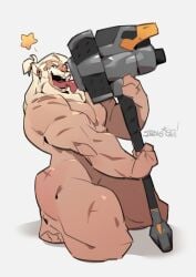 1boy arts_of_indiego ass bara big_ass big_butt bubble_ass bubble_butt dat_ass fat_ass fat_butt licking_object male male_only muscular muscular_ass muscular_butt muscular_male older_male overwatch reinhardt round_ass round_butt solo solo_male thick_ass thick_butt tongue_out