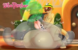 ball_inflation balls blush bulge camychan fur gaping gaping_urethra gigantic_testicles goo_(disambiguation) goo_creature huge_penis humanoid_penis hyper inflation largo_slime looking_pleasured male male_only mammal markings nude penetration penis penis_markings purring rad_slime_(slime_rancher) sex sitting_on_balls slime slime_penetrated slime_rancher smile tabby_slime text treasure_map urethral urethral_bulge video_games