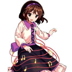 1girls brown_eyes brown_hair female female_only harukawa_moe safe solo solo_female touhou yatsuhashi_tsukumo