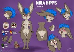 2024 anthro anus areola ass biped bite_mark blue_hair breasts brown_body brown_eyes buckteeth cheek_tuft clitoris countershade_butt countershade_face countershade_tail countershade_torso countershading digitigrade ear_piercing ear_ring english_text facial_tuft female genitals hair heart_eyes heart_symbol hi_res lagomorph leporid looking_at_viewer mammal medium_breasts model_sheet mohawk multicolored_body multiple_images navel ninabun_(s-nina) nipples nude open_mouth pawpads piercing pink_nose pubes pussy rabbit ring_piercing s-nina scut_tail short_hair short_tail simple_background solo standing tail teeth text tuft two_tone_body white_body white_countershading