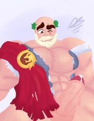 bara bear big_ass big_balls big_butt big_penis brawl_stars color colored cum cum_in_penis daddy dick exhibitionism gay gay_sex homosexual male male_only mature mature_male muscles muscular muscular_male nsfw old_man older_male roman roman_mythology sam_(brawl_stars) seductive sex simple_background skin video_games