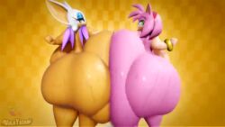 3d 3d_animation amy_rose animated anthro areola bat erect_nipples female fox hedgehog huge_ass huge_breasts male nipples nude rouge_the_bat sonic_(series) sound tagme tails tails_the_fox trio twerk twerking video vulkyasha