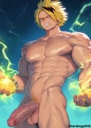 1boy abs ai_generated bara baraboys male_only muscular_male my_hero_academia pectorals quirk_usage solo