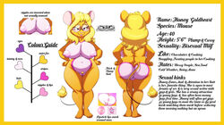 1girls 4_fingers 4_toes animal_ears anthro anthrofied anus areolae ass big_ass big_breasts big_butt blonde_hair breasts buckteeth butt character_request cleavage creamytea dat_ass erect_nipples eyebrows eyelashes eyewear feet female female_only fur glasses hair half-closed_eyes hi_res honey_goldheart hourglass_figure huge_ass huge_breasts huge_butt humanoid_hands humanoid_pussy kiss_mark lipstick lonbluewolf long_hair mammal mature_female milf model_sheet mother mouse multicolored_fur murid murine nipples parent pink_lipstick pink_nose purple_eyes pussy rodent slightly_chubby smile tail text thick thick_ass thick_thighs toes vagina voluptuous white_fur wide_hips yellow_fur