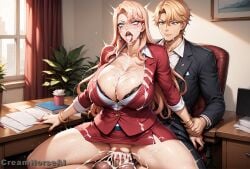 1boy 1boy1girl 1girl1boy 1girls ahe_gao ai_generated angry angry_expression angry_face angry_sex annoyed big_ass big_balls big_breasts big_butt big_eyes big_penis blonde_hair blue_eyes blush business_suit business_woman cleavage covered_in_cum cowgirl_position creamhorseai cum cum_covered cum_drip cum_in_mouth cum_in_pussy cum_inside cum_on_body cum_on_breasts cum_on_face equine_penis excessive_cum eyelashes eyeshadow female fucked_silly high_resolution highres horsecock huge_balls huge_breasts huge_cock hyper_balls kurashiki_reika long_hair makeup male male/female mascara mature_female milf mommy necklace red_lipstick riding_penis saimin_seishidou secretary seductive seductive_eyes seductive_look suit testicles tsundere vaginal_penetration vaginal_sex voluptuous voluptuous_female