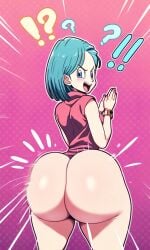 ai_generated blue_hair bubble_ass bubble_butt bulma_briefs dragon_ball dragon_ball_z pixelsin tagme thicc watch