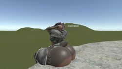 anthro ass ass_focus bubble_butt deathclaw fallout garry's_mod gm_flatgrass huge_ass power_armor tagme vr vrchat vrchat_avatar