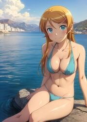 1girls 2d ai_generated aqua_eyes athletic athletic_female bare_shoulders belly big_ass bikini bikini_bottom bikini_top blonde_hair blue_eyes cameltoe chest curvy curvy_figure cute cute_face detailed eyelashes eyeshadow female female_only fit fit_female focus hair_ornament high_quality kirino_kosaka kousaka_kyousuke legs light-skinned_female light_skin lips lipstick long_hair looking_at_viewer makeup mascara mature medium_breasts midriff naked navel nero100 ore_no_imouto_ga_konna_ni_kawaii_wake_ga_nai pale-skinned_female pale_skin petite petite_body pointy_chin posing seductive seductive_look sling_bikini stable_diffusion tagme thighs young younger_female