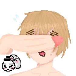 axis_powers_hetalia covered_eyes dick dick_on_face england_(hetalia) gay male_only masterbootyjiggler mochi nervous nude_male pixel_art sweatdrop y/n yaoi